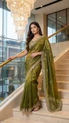 Tew Soft Fandy Satin With Embroidery Work Saree Collections